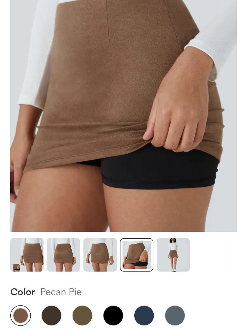 HALARA NWT Brown Suede-Look Mini Skort L - Picture 3 of 6